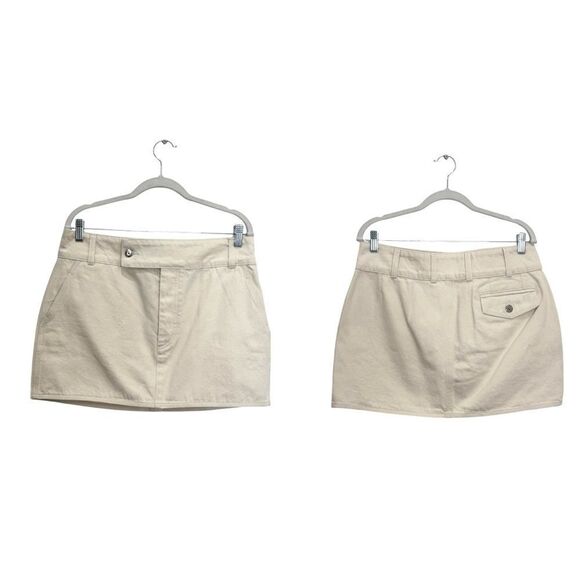 HELSA Low rise denim mini skirt in Ecru - Picture 8 of 10